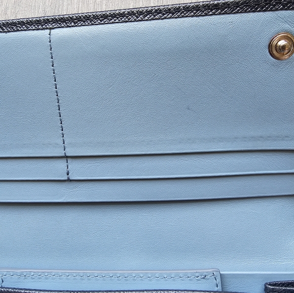 Authentic PRADA Saffiano Metal Long Wallet Purse Leather Navy - Picture 7 of 15